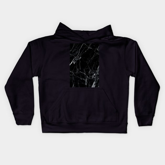 Black marble Kids Hoodie by dmitryb1